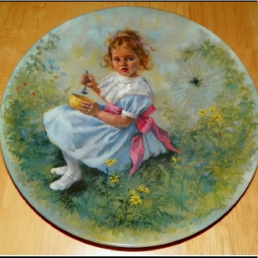 Mother goose collector plate Little Miss Muffet